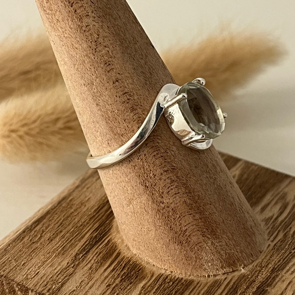 925 Solid Sterling Silver Green Amethyst Gemstone… - image 2